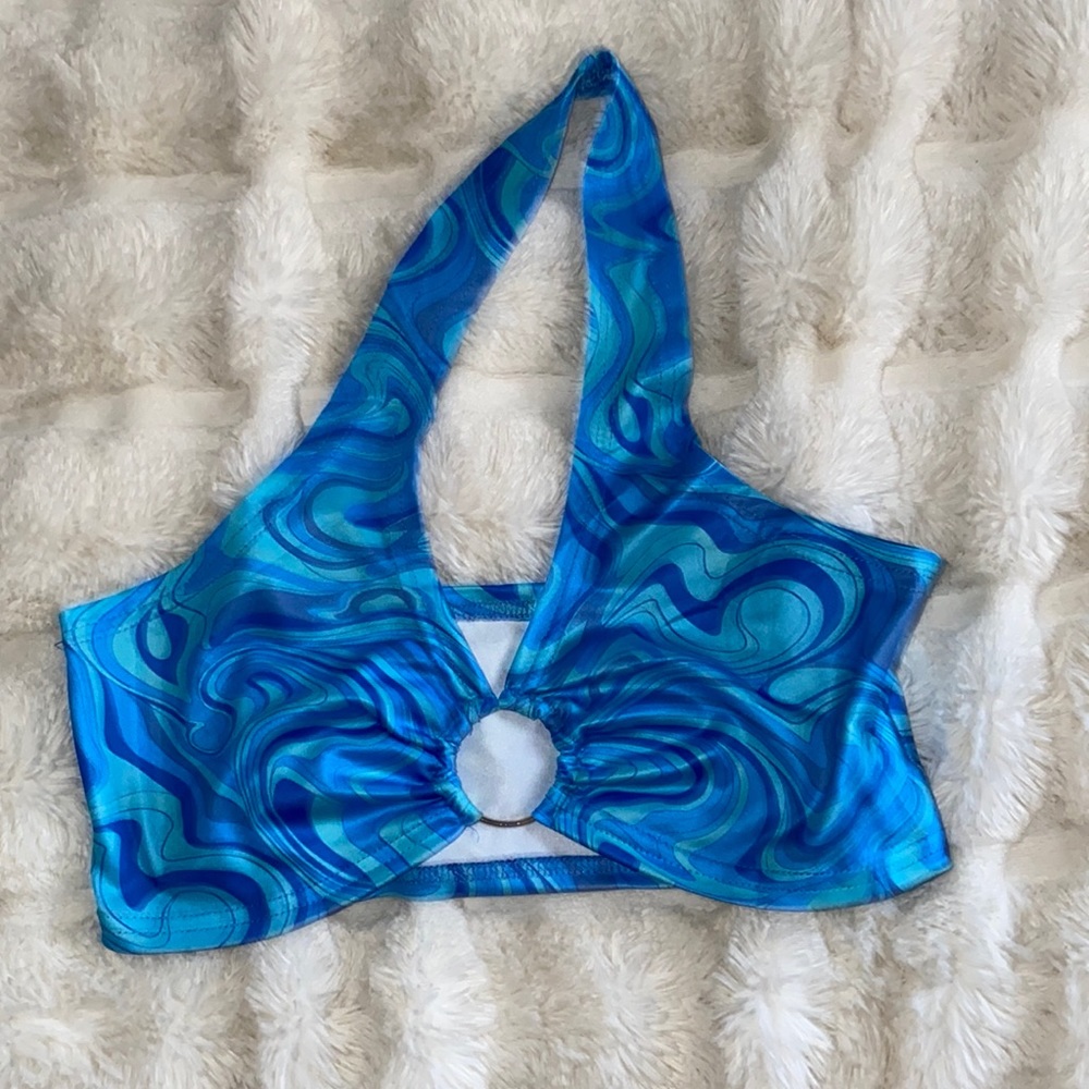 blue halter top